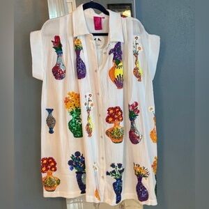 NWOT QUEEN OF SPARKLES Colorful Sequin Vase dress. Perfect for the beach.